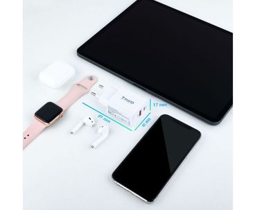 CARGADOR PARED AUTOMATICO 1XUSB + 1XUSB-C 20W 0.8A BLANCO TOOQ