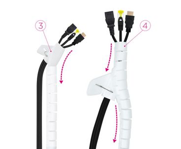 ORGANIZADOR CABLES FLEXIBLE 25MM 3 M BLANCO NANOCABLE
