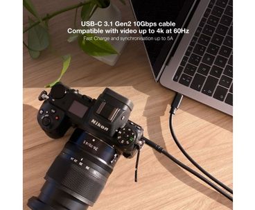 CABLE USB 3.1 GEN2 10Gbps 5A 4K/60Hz, USB-C/M USB-C/M 2 M NEGRO NANOCABLE