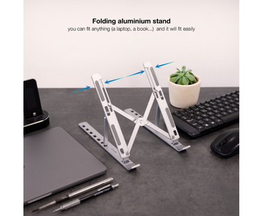 SOPORTE ELEVADOR PARA PORTATILES/TABLETS/LIBROS PLATA TOOQ