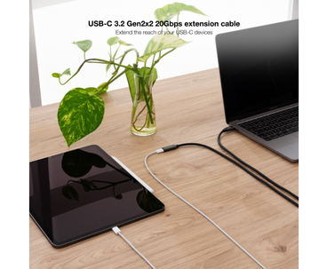 CABLE USB-C 3.2 GEN2x2 20Gbps 3A 4K USB-C/M USB-C/H 1 M NEGRO NANOCABLE