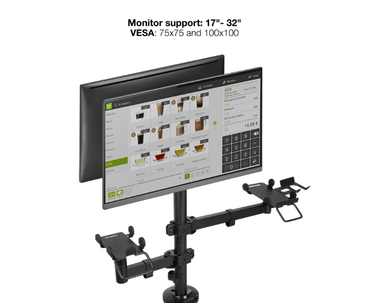 SOPORTE MESA 3 BRAZOS TPV/IMPRESORA/PANTALLA/TERMINAL/LECTOR NEGRO TOOQ