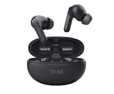 AURICULAR DE BOTON WIRELESS YAVI ENC NEGRO TRUST