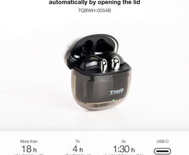 AURICULAR BLUETOOTH + MICROFONO CON ESTUCHE DE CARGA ONYX NEGRO TOOQ