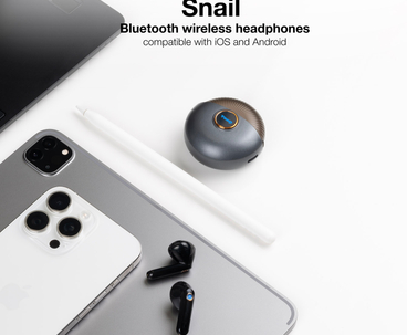 AURICULAR BLUETOOTH + MICROFONO CON ESTUCHE DE CARGA SNAIL NEGRO TOOQ