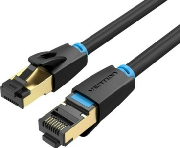 CABLE DE RED LATIGUILLO RJ45 CAT.8 SFTP AWG28 1.5 M NEGRO VENTION