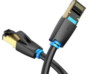 CABLE DE RED LATIGUILLO RJ45 CAT.8 SFTP AWG28 1.5 M NEGRO VENTION
