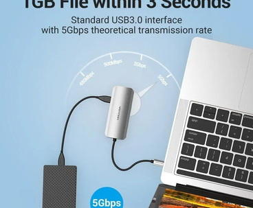 DOCKING STATION 6 PUERTOS USB-C 1xHDMI/3xUSB-A/1xRJ45/1xUSB-C PD GRIS VENTION