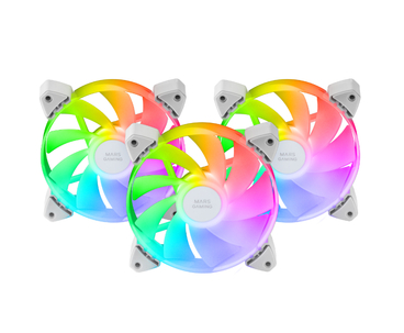 KIT 3 VENTILADORES AUXILIAR A-RGB 120MM MF-3R BLANCO MARS GAMING