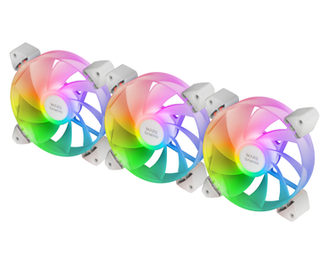 KIT 3 VENTILADORES AUXILIAR A-RGB 120MM MF-3R BLANCO MARS GAMING