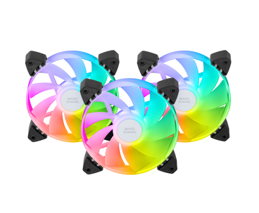 KIT 3 VENTILADORES AUXILIAR A-RGB 120MM MF-3R NEGRO MARS GAMING