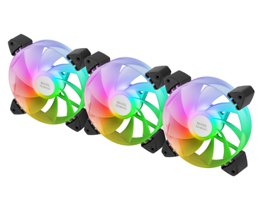 KIT 3 VENTILADORES AUXILIAR A-RGB 120MM MF-3R NEGRO MARS GAMING